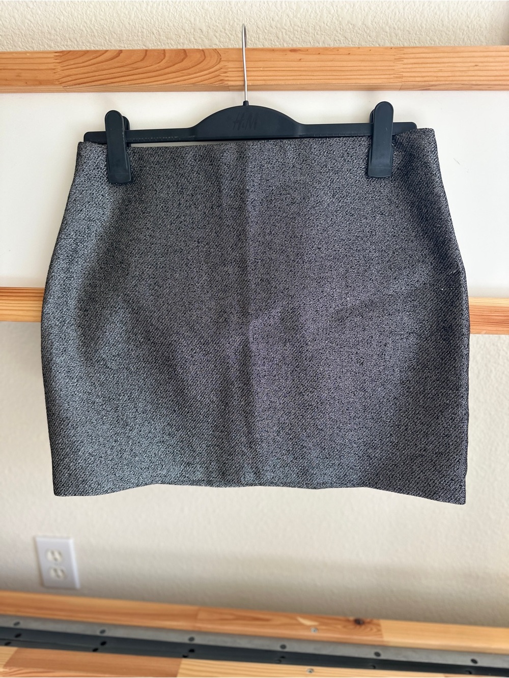 Classic Gray metallic Women's wool Mini Skirt